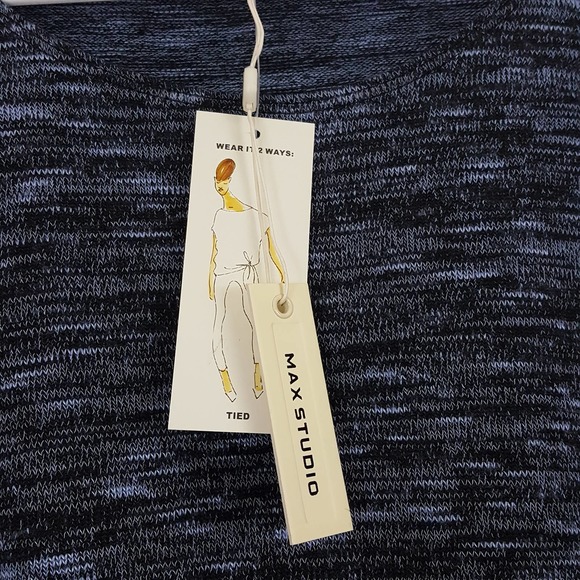 Max Studio NWT Space Dye Tie Hem Sweater Blue XL - Picture 10 of 15
